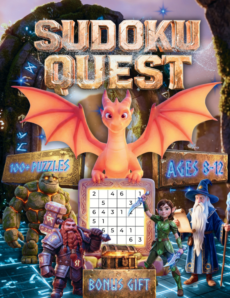 Sudoku Quest for Kids Fantasy Adventure Book Cover