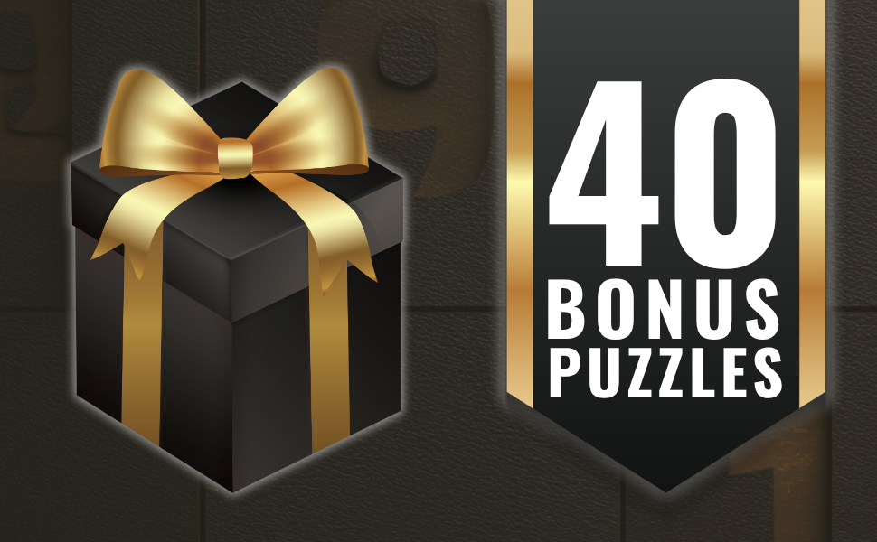 40 Bonus Puzzles Included 40 bonus puzzles included with the 160 Sudoku Large Print Easy Medium Hard book.