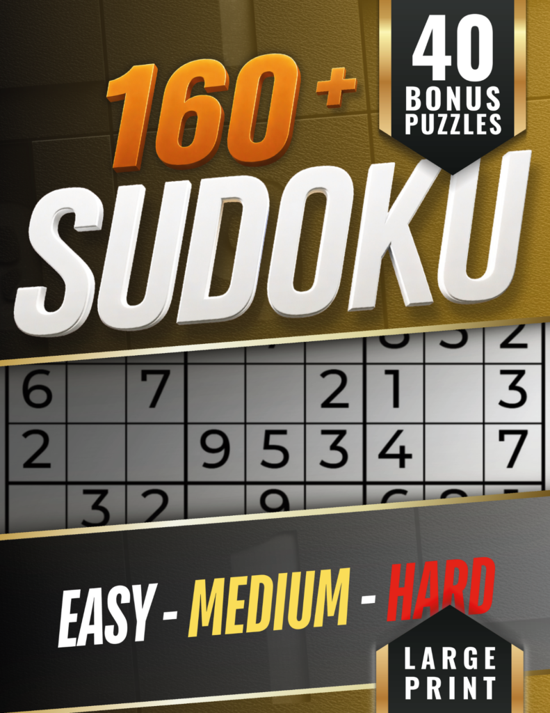 160 Sudoku Easy Medium Hard large print puzzle book by Open Page Studio.