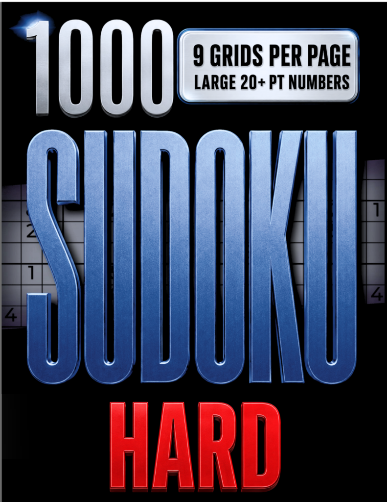 1000 Sudoku HARD puzzle book by Open Page Studio.