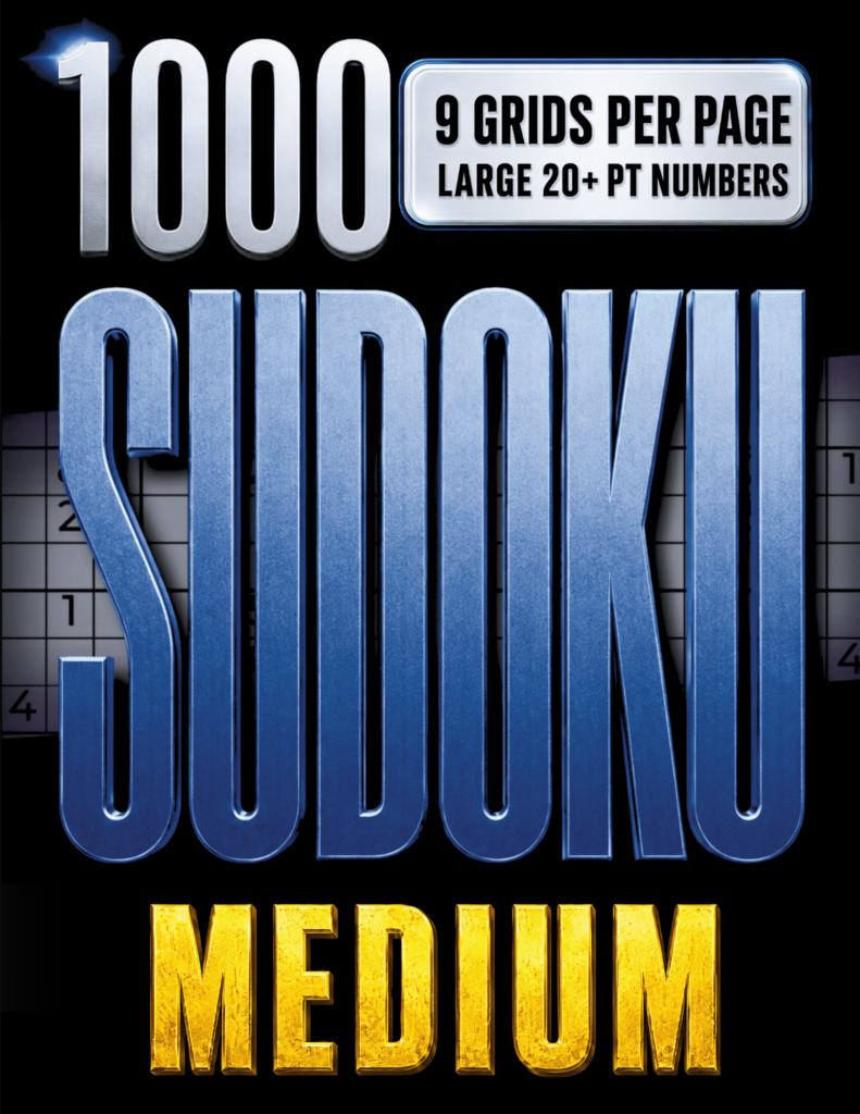 1000 Sudoku MEDIUM puzzle book by Open Page Studio.