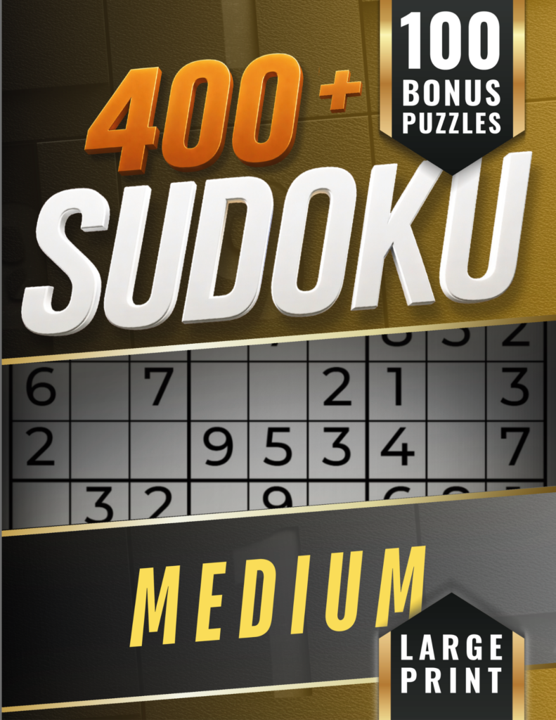 400 Sudoku Medium large print puzzle book by Open Page Studio.