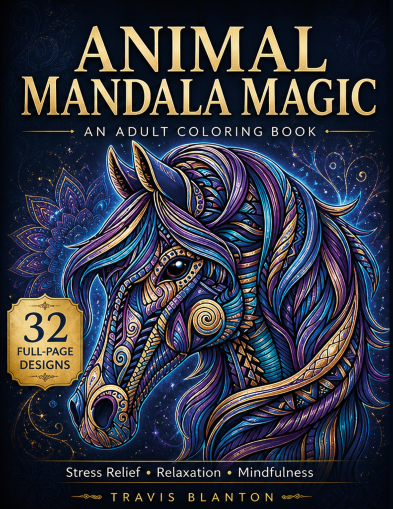 Animal Mandala Magic adult coloring book by Open Page Studio.