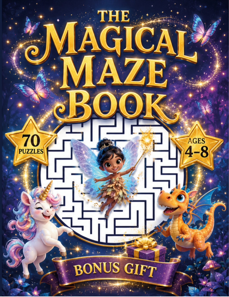 The Magical Maze Book for kids by Open Page Studio.
