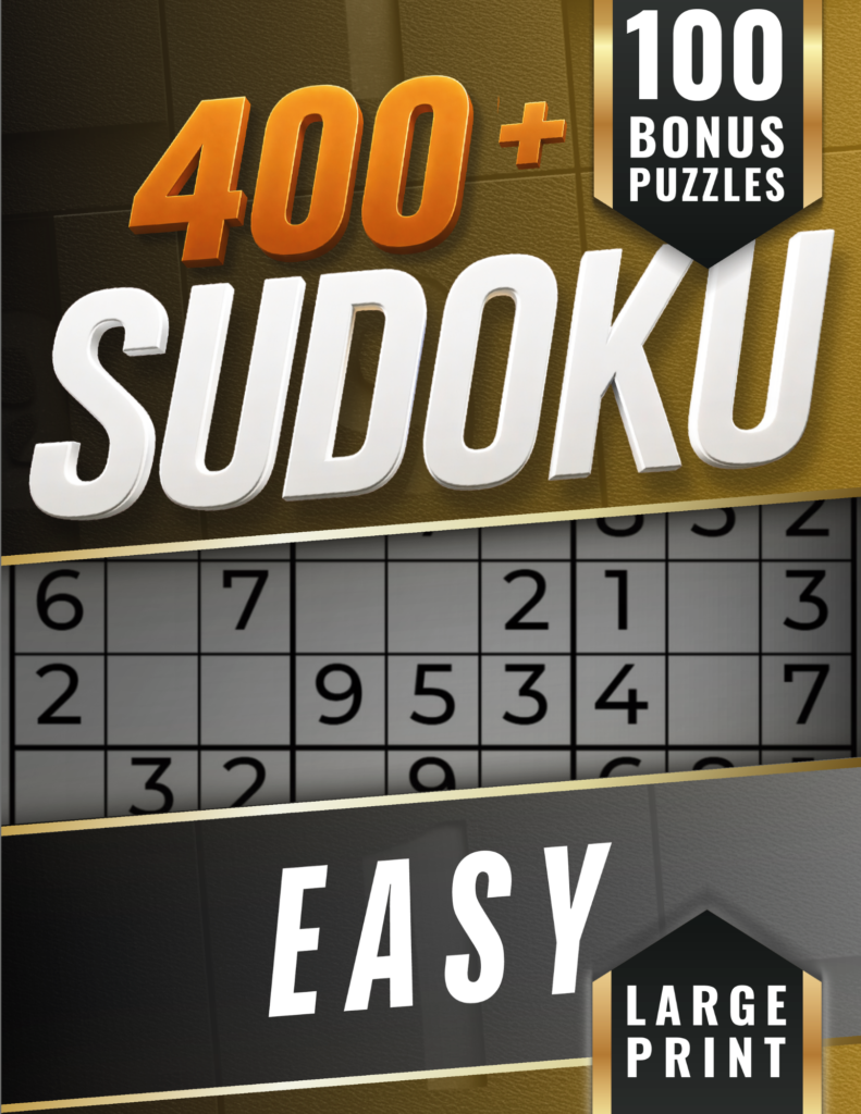 400 Sudoku Easy large print puzzle book by Open Page Studio.